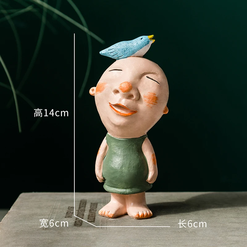 Resin Boy Home Decoration Children's Bedroom Cafe Office Personality Desktop Crafts Ornaments Children Christmas Birthday Gift