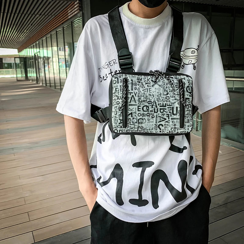 Нагрудная сумка для мужчин уличные тактические сумочки светоотражающие