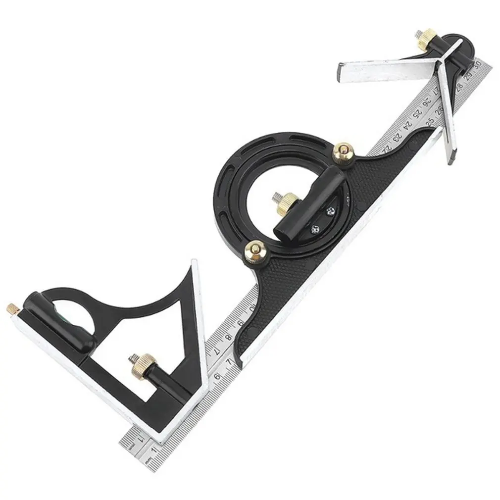 

300 мм измерение 3 в 1 регулируемый уровень линейка мульти комбинация Математика квадратный угломер транспортир инструменты