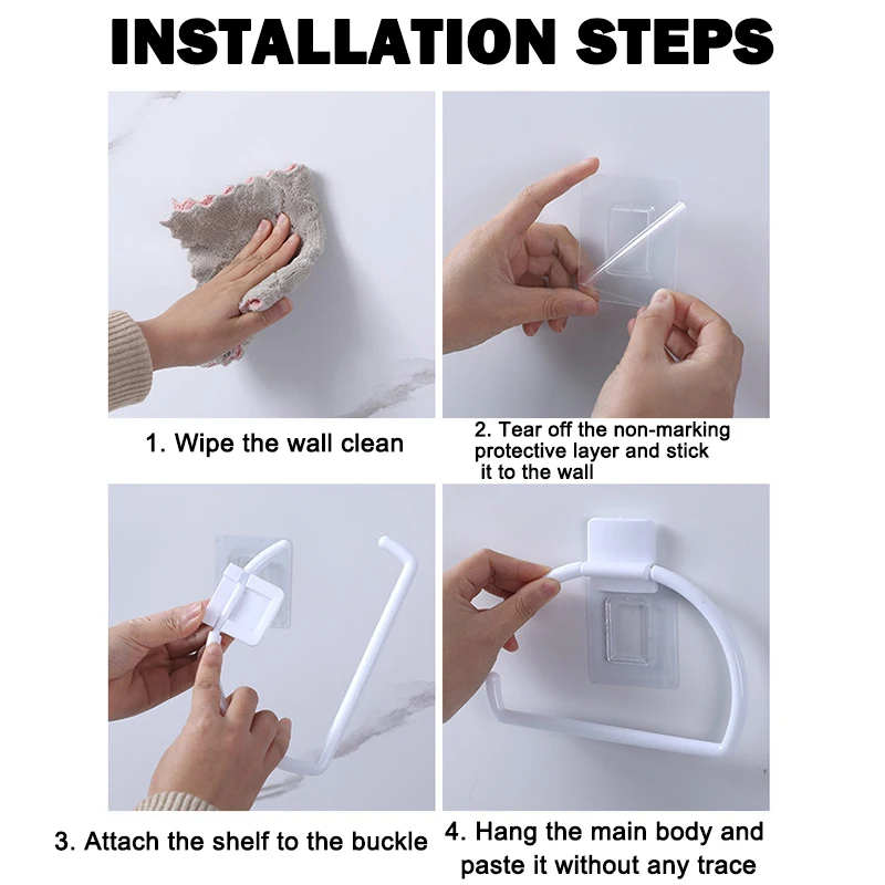

1pcs Kitchen Paper Towel Holder Self-adhesive Accessories Under Cabinet Roll Rack Tissue Hanger Storage Rack for Bathroom Toilet