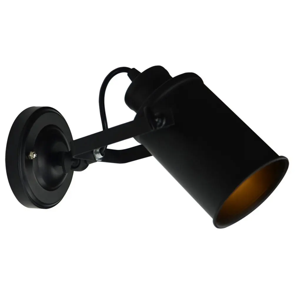 

Vintage Painted Iron Head wall lamp Wall Mount Wall Lamp Holder Adjustable Angle Single Head wall light Home Hotel coffee shop