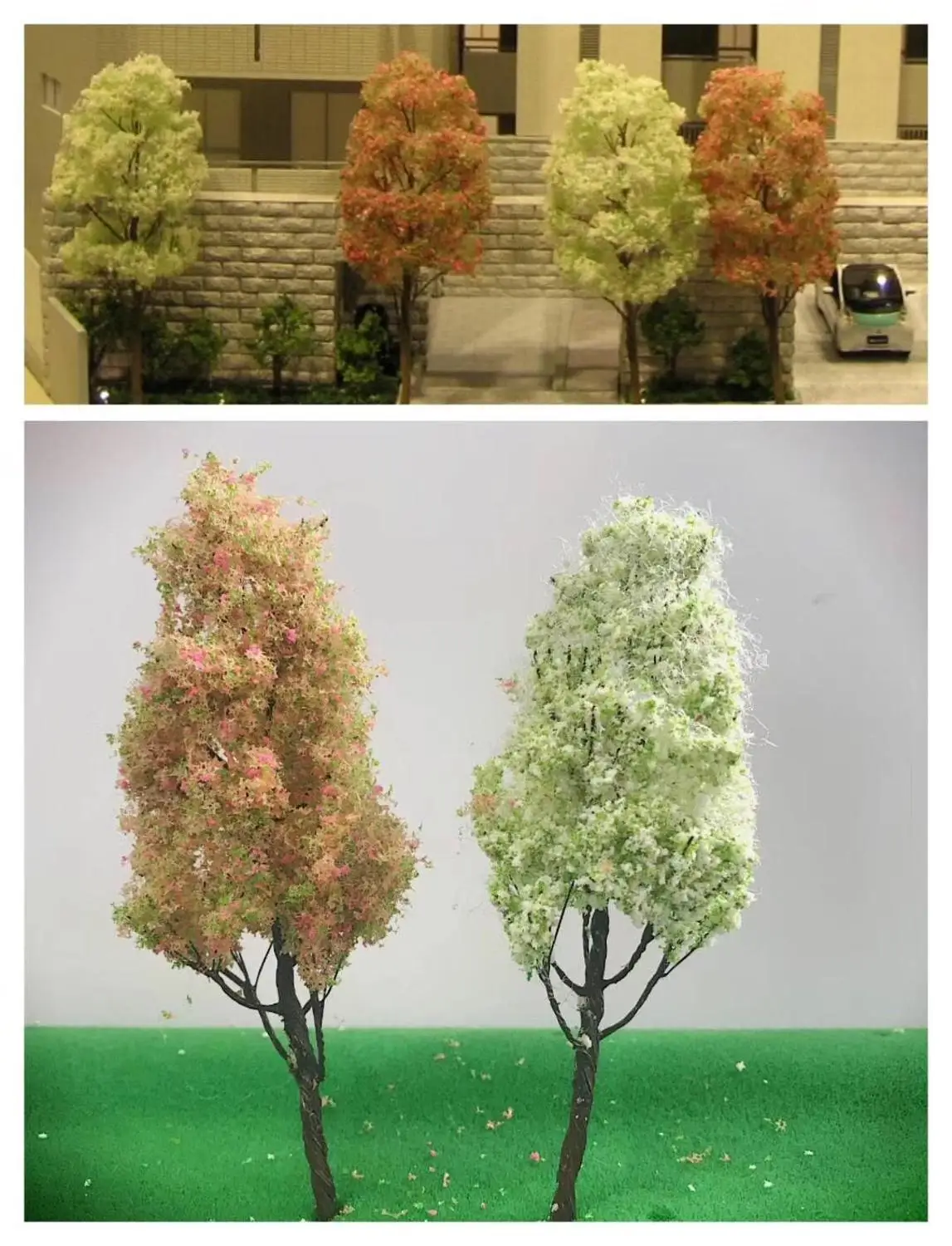 

2-4pcs High 10-16cm Mix Color Mini Model Wire With tree base Tree Construction Sand Table Model Scene Model Tree