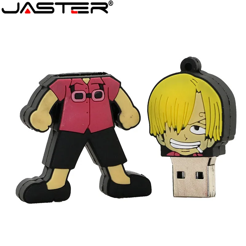 JASTER one piece 64 Гб USB флеш-накопитель 4 ГБ USB 2,0 Мультфильм Луффи U диск 16 Гб флэш-накопитель 32 Гб Флешка 8 Гб 128 ГБ USB карта памяти