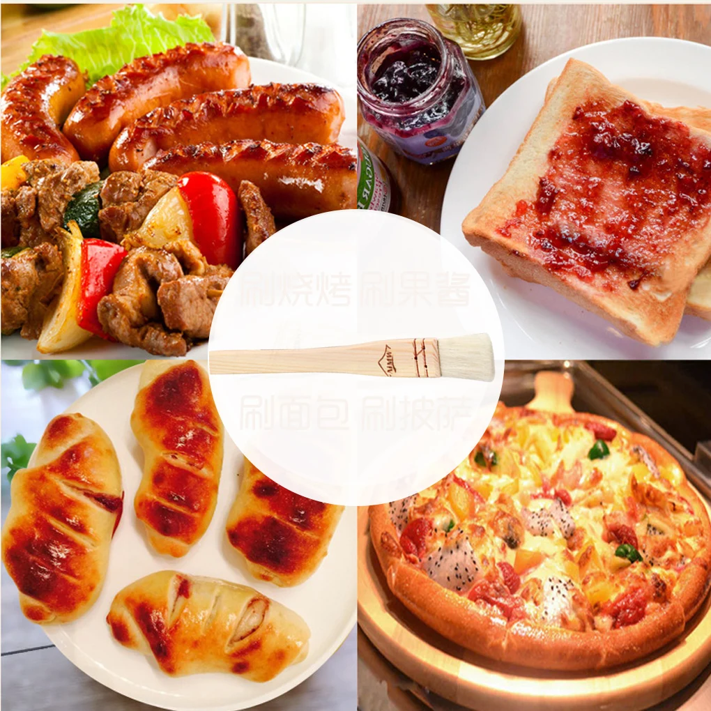 Щетка с деревянной ручкой прямыми краями щетка для приготовления соуса барбекю