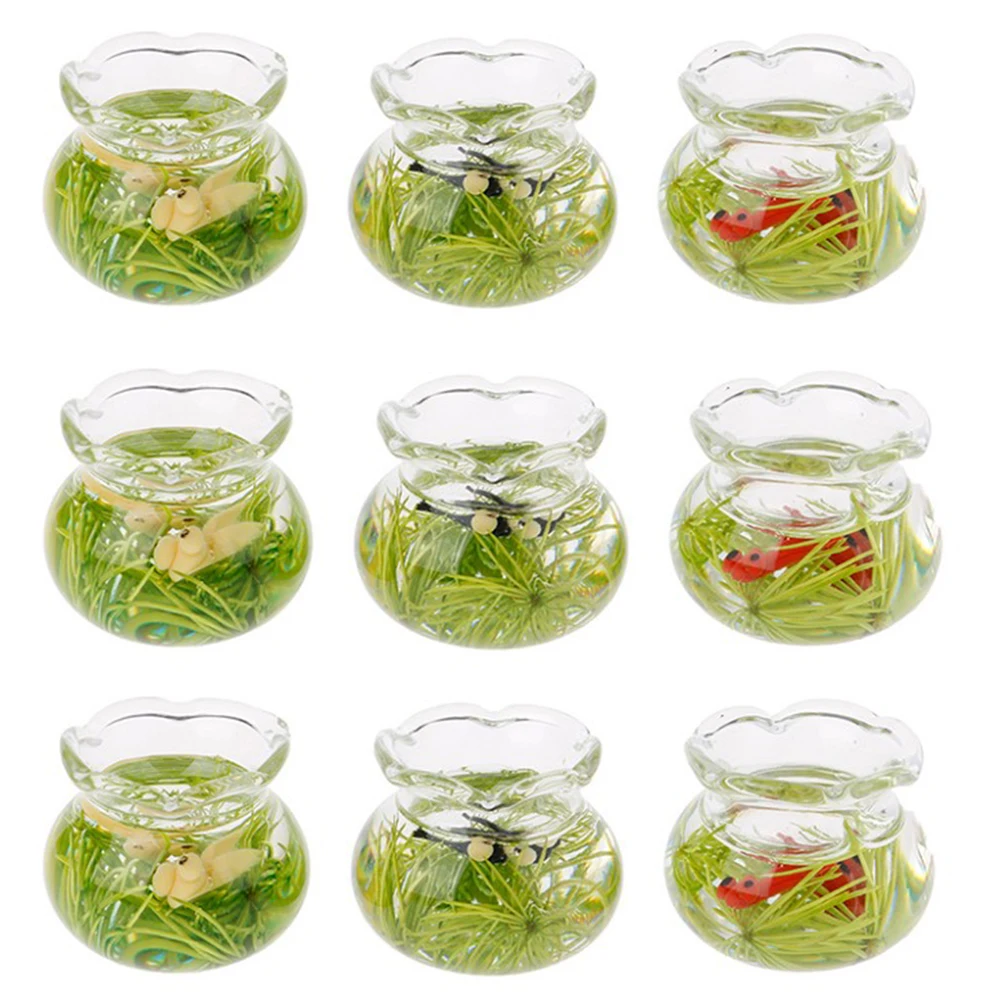 

1:12 миниатюрный стеклянный кукольный домик бачок чаша аквариум кукольный домик домашние украшения мебель игрушки