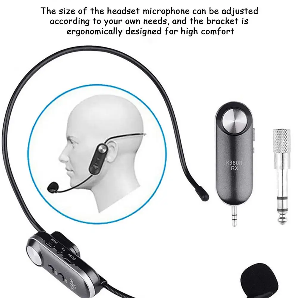 UHF Wireless Microphone Headphones And Handheld 2 In 1 Rechargeable Mic For Voice Amplifier Teaching Course Conferences | Электроника