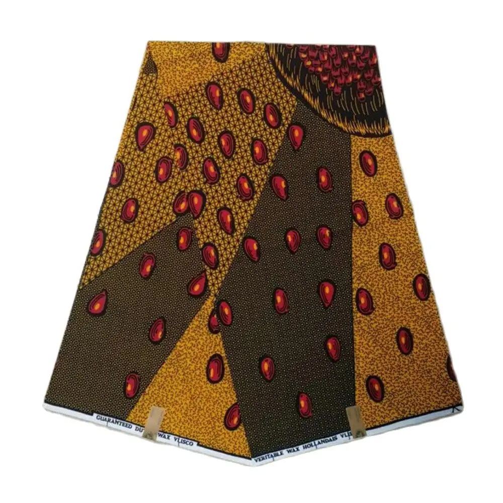 

African Print Wax 6yard cotton material New Ankara Fabric Ghana Pagne Wax Ankara Fabric for wedding dresses sewing
