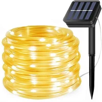 50100 led solar powered fairy rope soft tube lamp garland string light outdoor waterproof for garden fence party wedding decor
