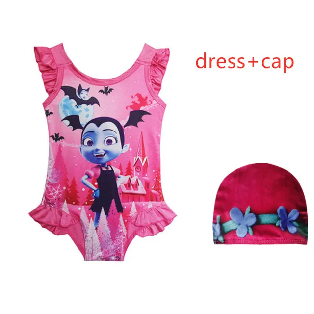 2019 новый милый комплект для девочек цельнокроеное Сетчатое платье купальные