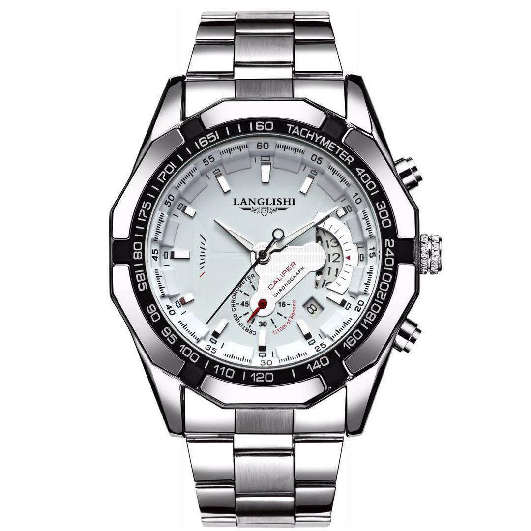 

LANGLISHI 2020 New Watches Men Luxury Brand Chronograph Male Sport Watches Waterproof Stainless Steel Quartz Men Watch