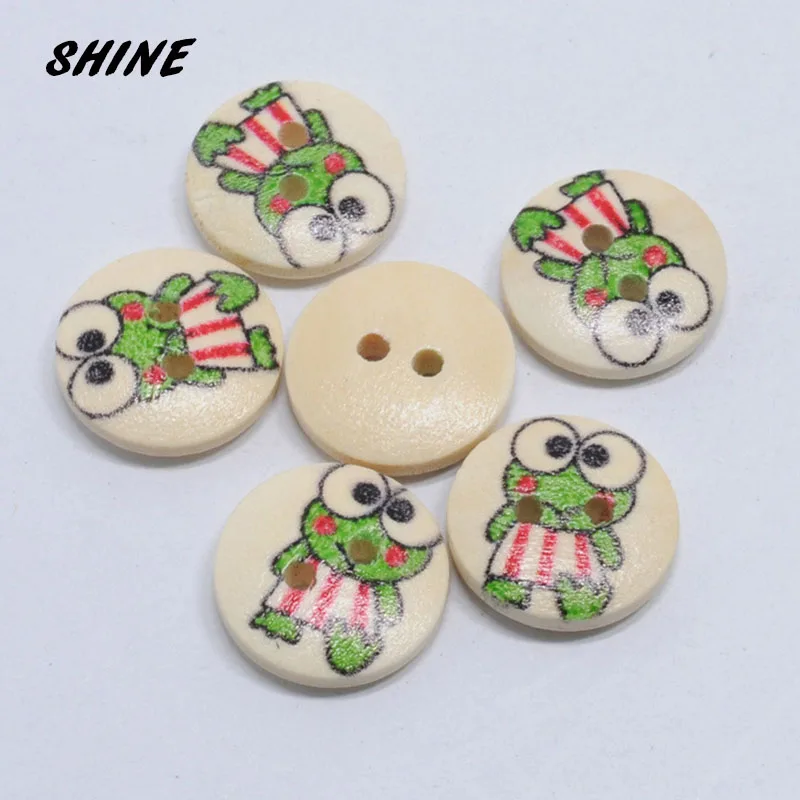 50 шт. деревянные пуговицы с 2 отверстиями 15 мм|Пуговицы| |