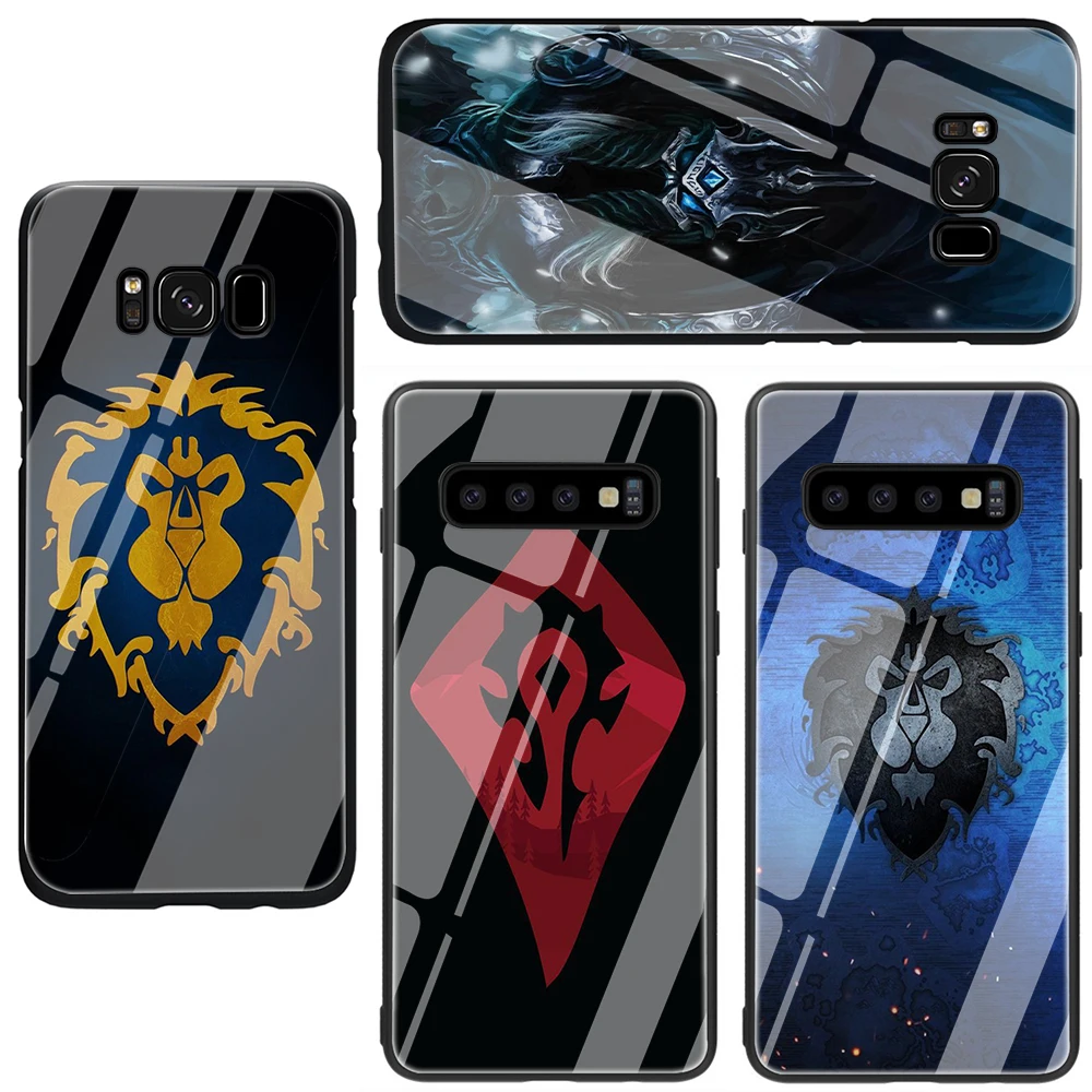 EWAU World of Warcraft закаленное Стекло чехол для телефона для samsung S7 край S8 S9 S10 Note 8, 9, 10, плюс A10 20 30 40 50 60 70