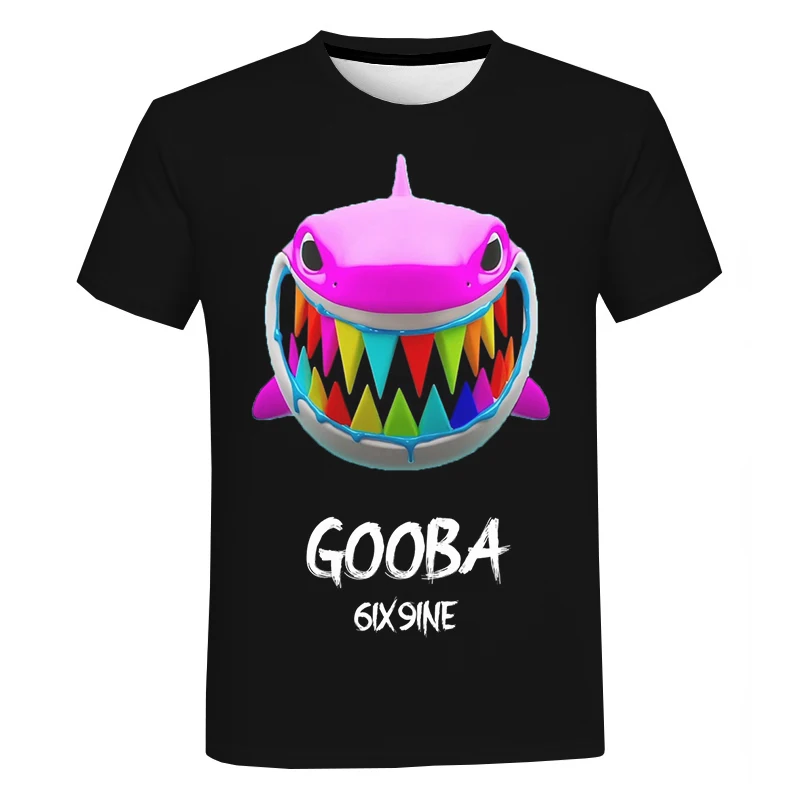 Футболка Gooba 6ix9ine с 3D принтом футболка американским рэпером коротким рукавом для