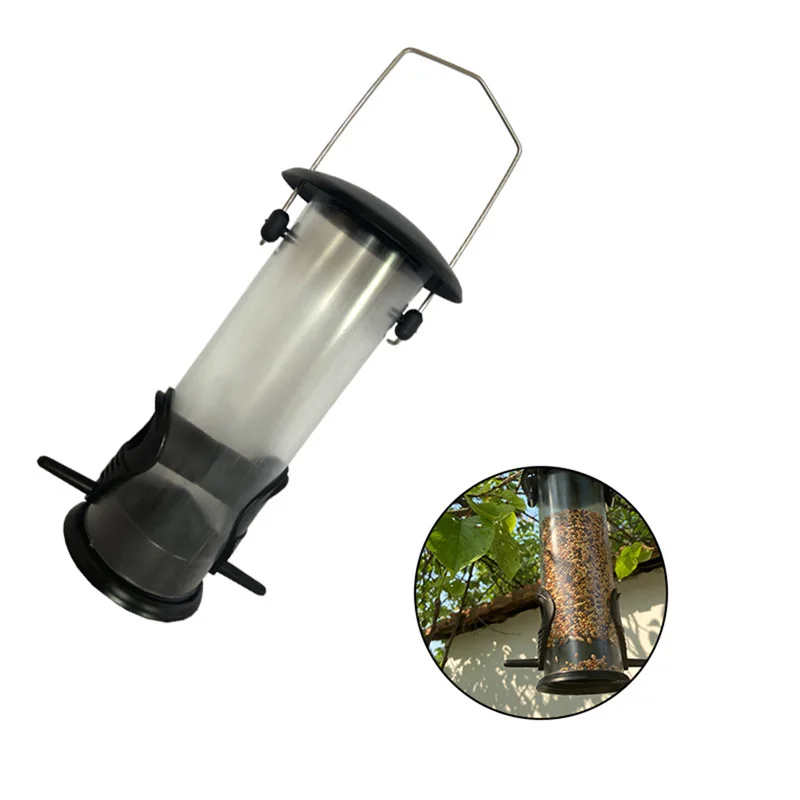 Кормушка для птиц большая емкость прозрачная подвесная голубей клювов воробей |