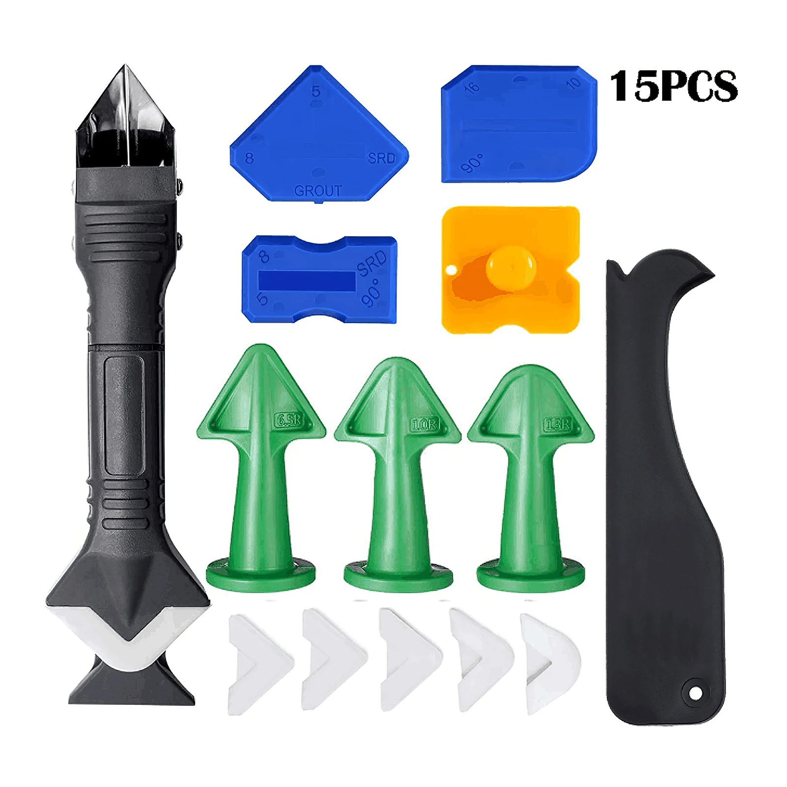 

Silicone Remover Caulk Finisher Sealant Smooth Scraper Grout Kit Tools Plastic Hand Tools Set Accessories