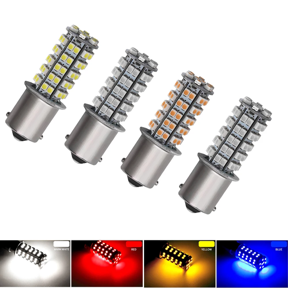 Автомобильный светодиодный задний фонарь 2x1156 1157 68smd автомобильный стоп-сигнал универсальный рулевой 12 автомобиль мигает сигналом.