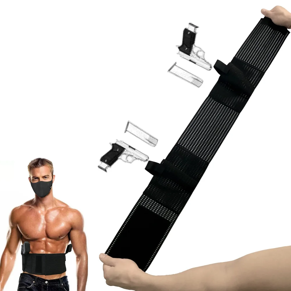 Тактическая кобура черная эластичная широкая с ремнем военная Боевая уличная