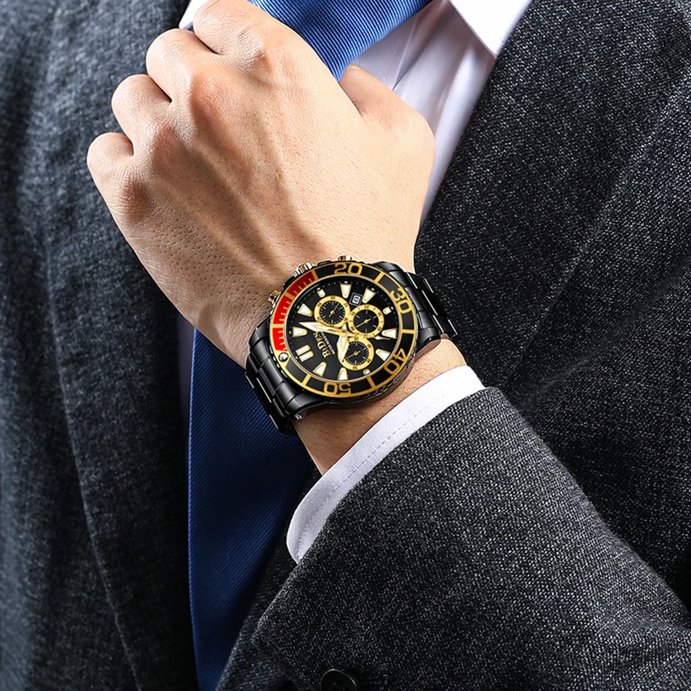 Роскошные светящиеся спортивные часы военные полностью Стальные наручные