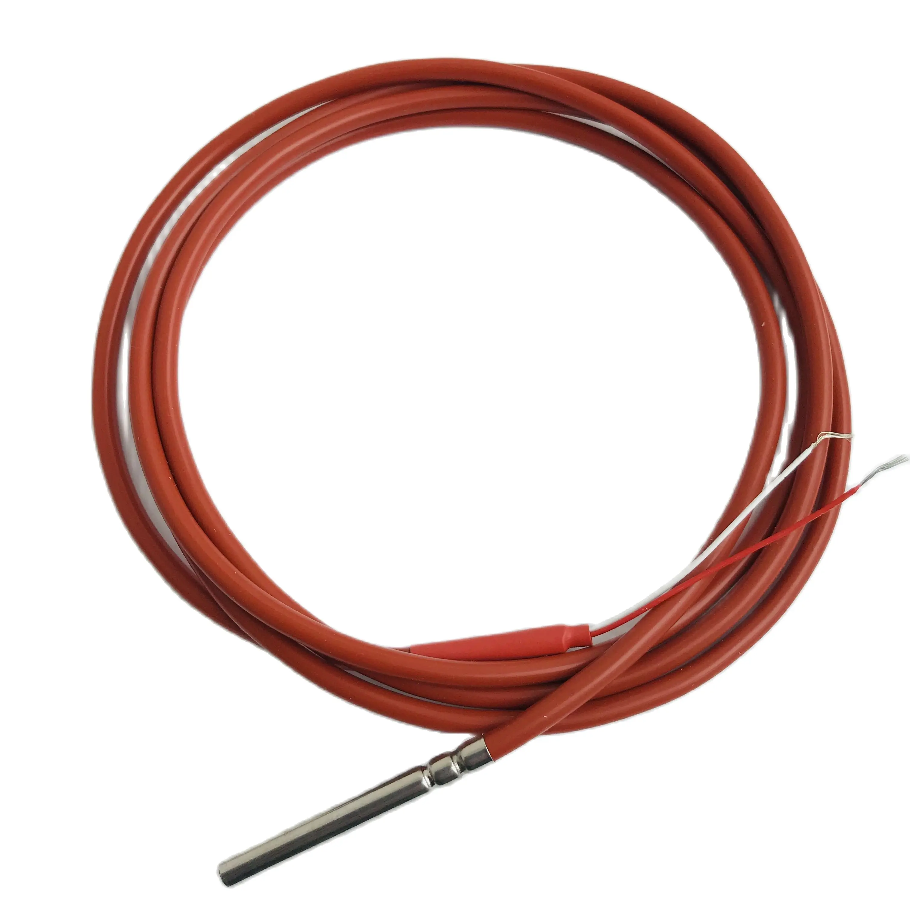 1.5 Meters PT100 Temperature Sensor Class B 2 Wires Silicone Gel Coated Probe 45mm*5mm Length*Dia. -50-180 centigrade