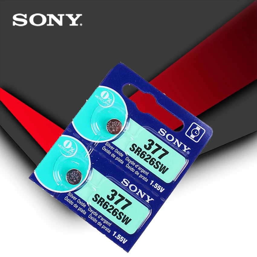 10 шт. Sony 100% оригинальный 377 SR626SW SR626 AG4 1 55 V Серебряный оксид часовая батарея