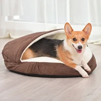 large dog house cat nest fully pet bed teddy bichon sleeping cushion cave encrypted waterproof fabric soft comfortable lamb wool