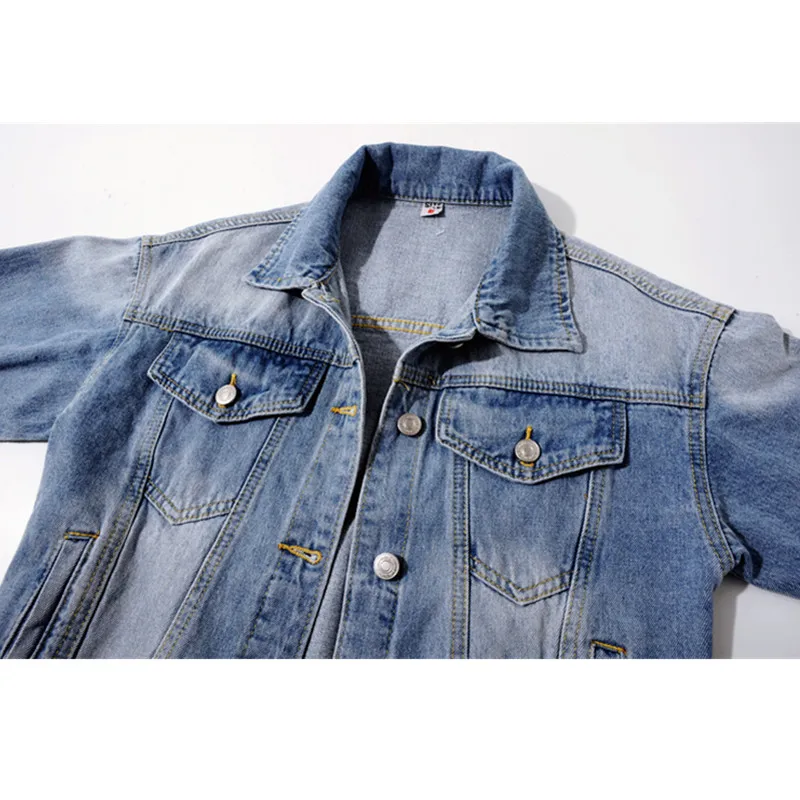 Весенняя Свободная джинсовая куртка с эластичной резинкой на талии Женская