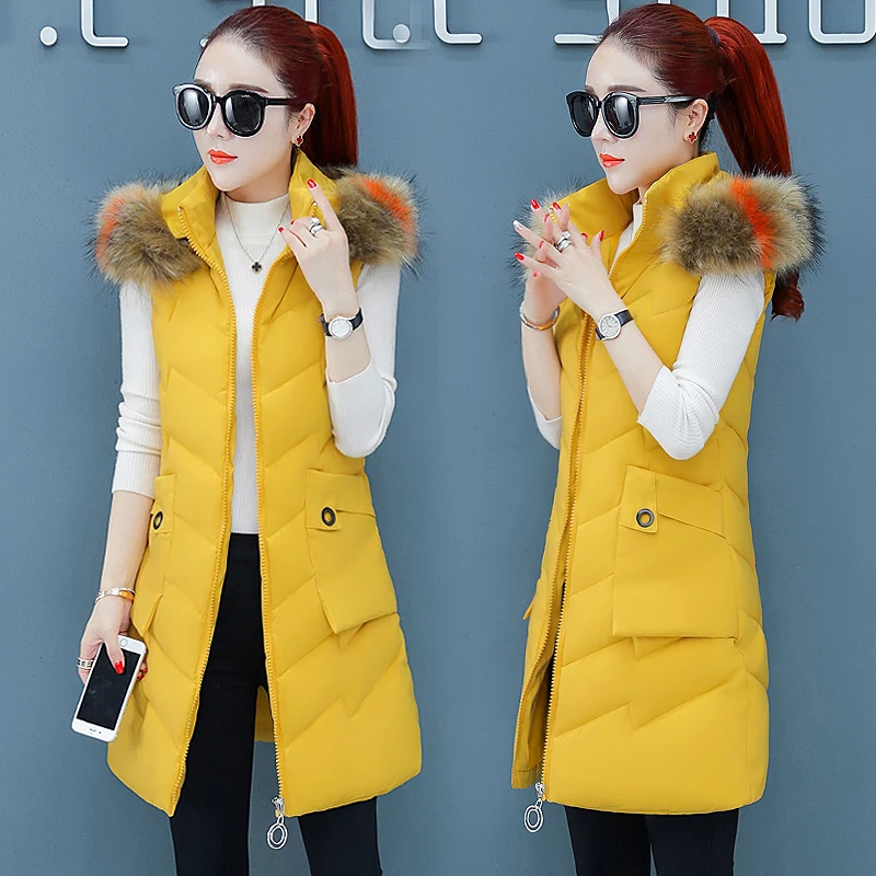 Женская куртка жилет зимнее меховое пальто с капюшоном Теплое повседневное