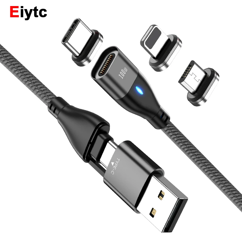 

Eiytc 100W USB C To USB Type C Cable PD Magnetic Charging Cable 5A Magnet Quick Charger Data Cord Mobile Phone 6 in 1 usb c Wire