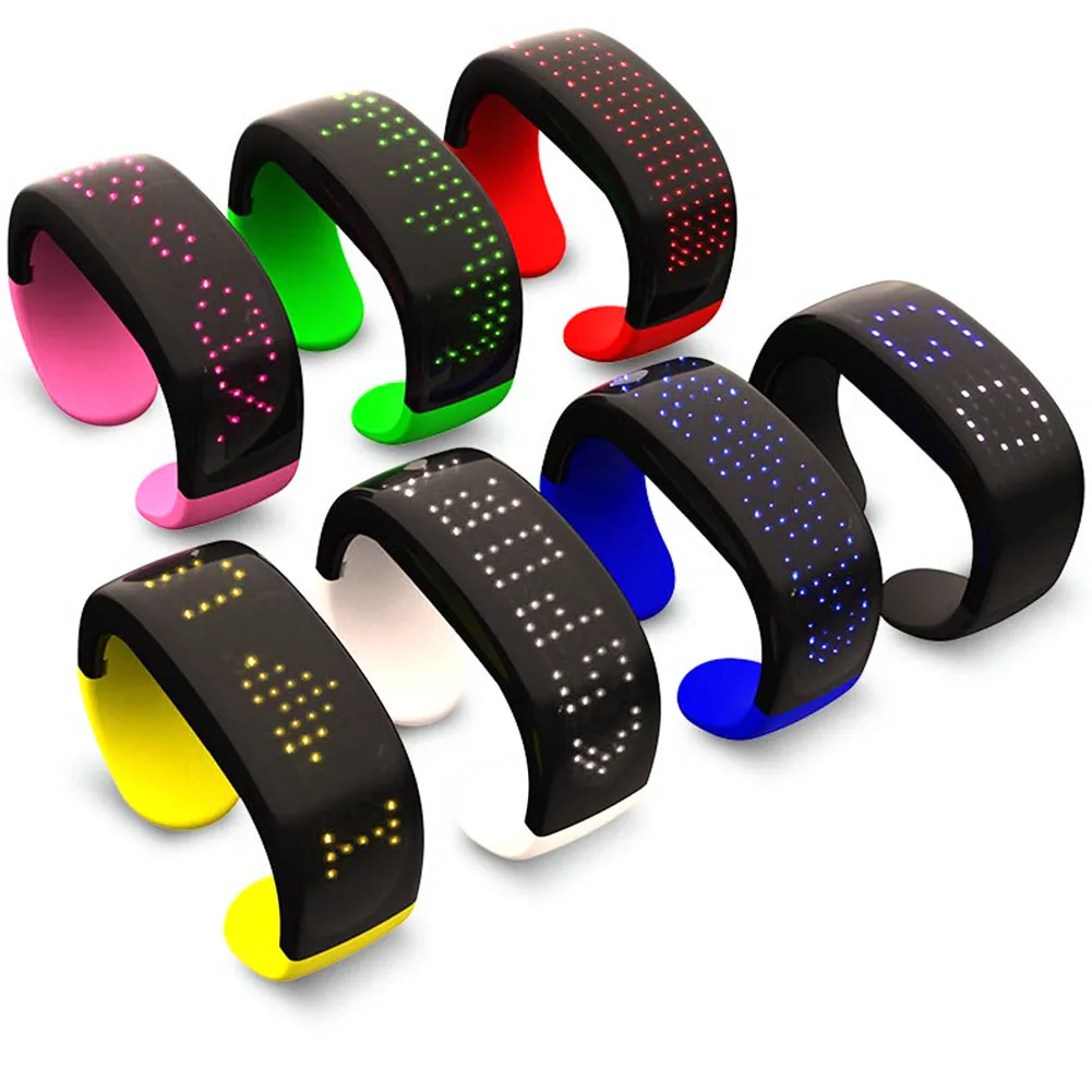 Светодиодный браслет светящийся светильник на запястье с дисплеем для фестиваля