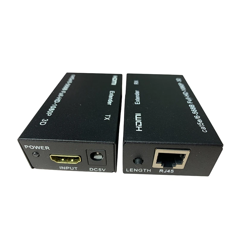 

60 м HD 1080P HDMI удлинитель RJ45 1x1 сплиттер HDMI передатчик и приемник HDMI кабель с Cat6 RJ45 Ethernet-кабель для ПК ТВ