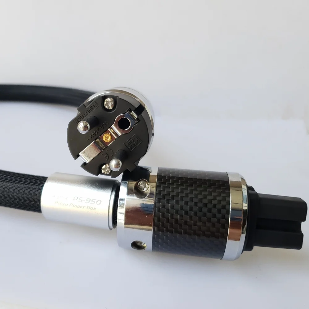 Фото Кабель питания переменного тока HiFi Schuko Furutech Alpha PS-950, с родиевым покрытием, из углеродного волокна, с вилкой FI-E50 FI-50 (R) №4
