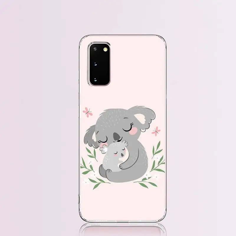 

cute cartoon Koala Black TPU Soft Phone Case Cover for Samsung S9 plus S5 S6 S7 edge S8 S10 plus