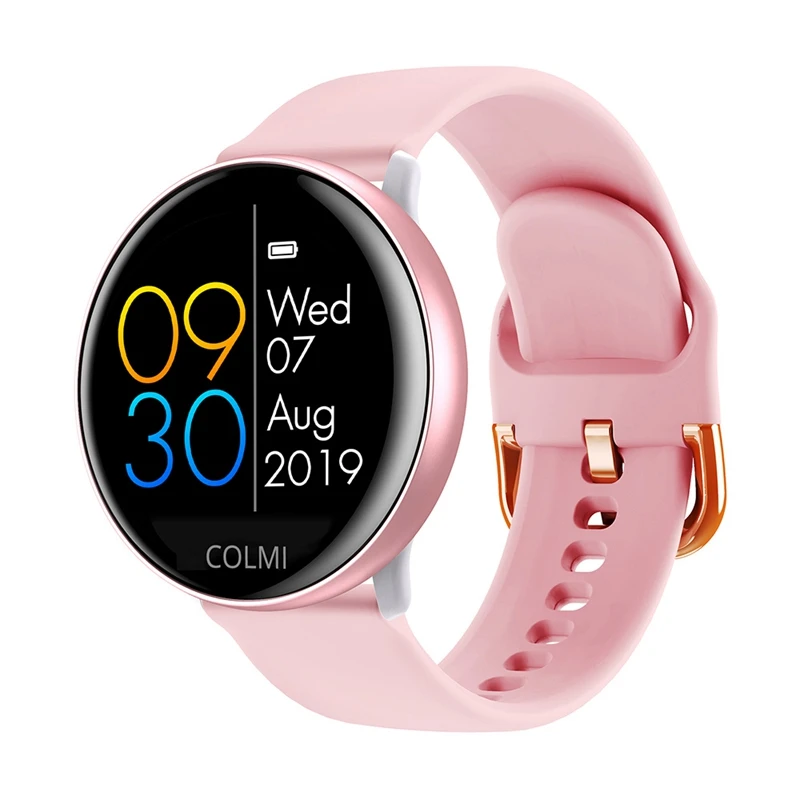 Pink Умные часы COLMI SKY 2, IP68, водонепроницаемые, пульсометр, Bluetooth, спортивный фитнес-трекер, мужские Смарт-часы для IOS, Android - Цвет: Pink