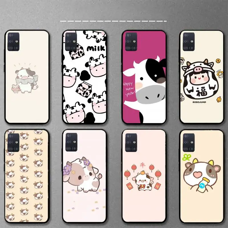

HIMONBEN Cartoon Cow Cute animal Phone Case For Samsung A20E A32 A31 A21 A12 A11 A02 A71 A51 A20S A70 A50S soft Cover Fundas