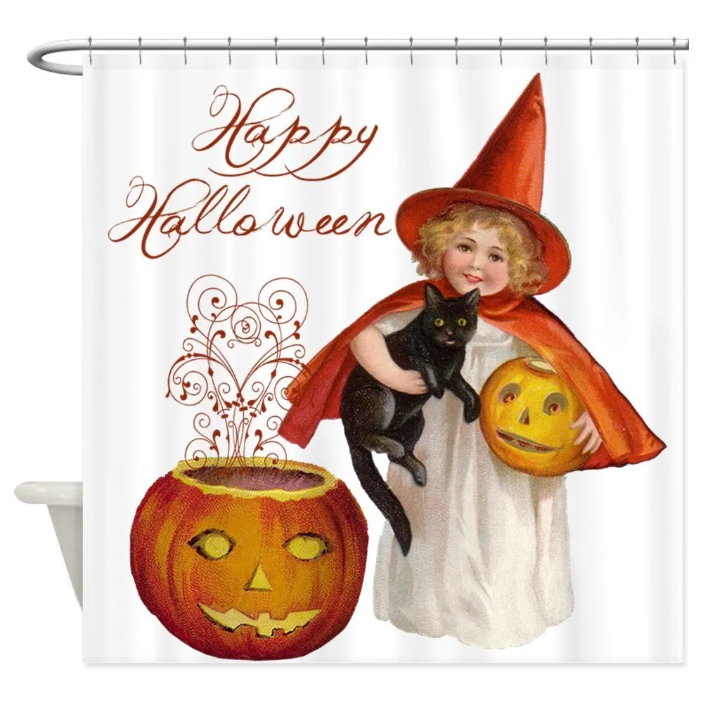 Дизайнерская винтажная декоративная занавеска для душа из полиэстера с ведьмой