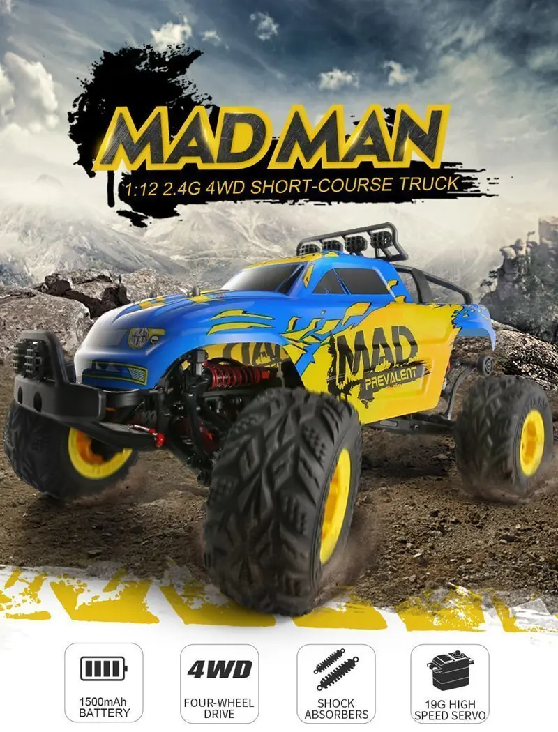 JJRC Q40 1:12 2,4G 4WD грузовик с коротким курсом рок-гусеничный внедорожник RC автомобиль Mad Man автомобиль с дистанционным управлением VS Q39 WLtoys 12428 REMO 1631