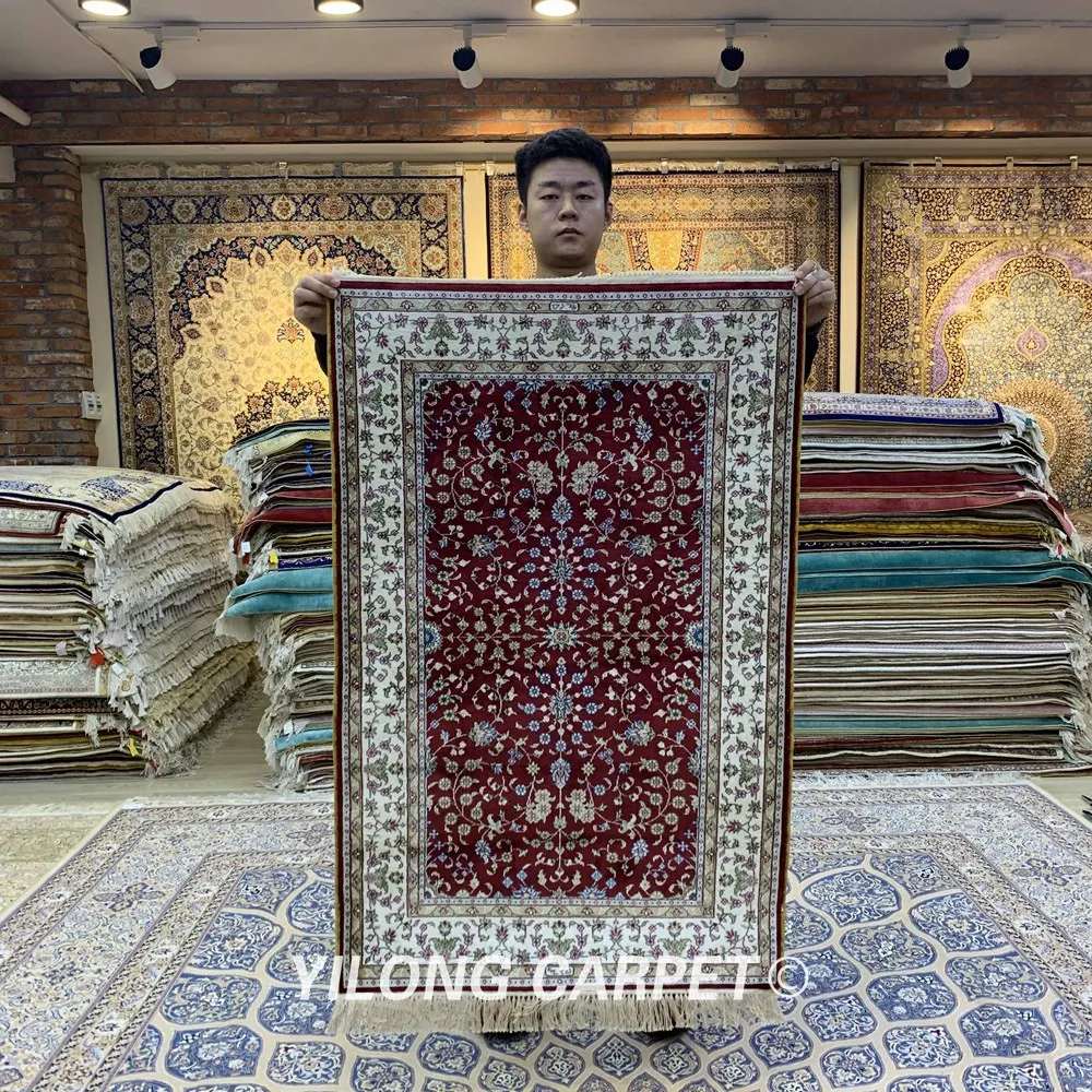 

YILONG 2,5 'x 4' персидский шелковый декоративный коврик ручной работы с узлом для крыльца (YXR317B)
