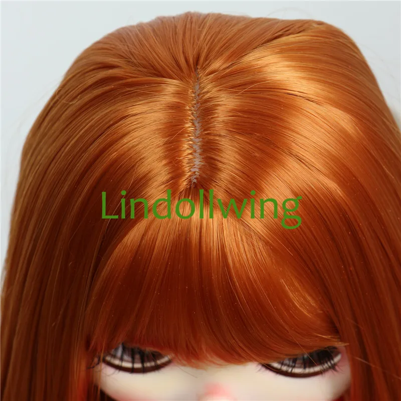 

9-10 inch Blyth Wig Long Carrot Orange Straight Hair
