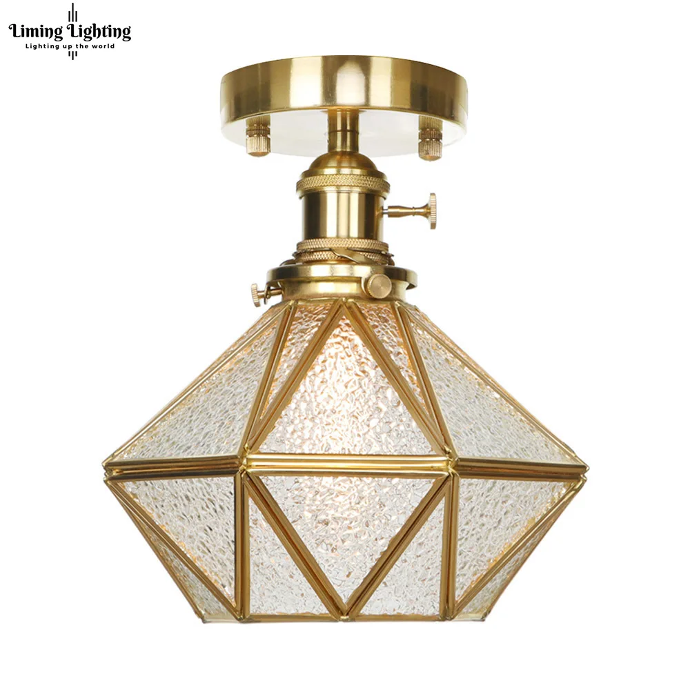 Винтаж железа золота Потолочная люстра светильник светодиодный Медь