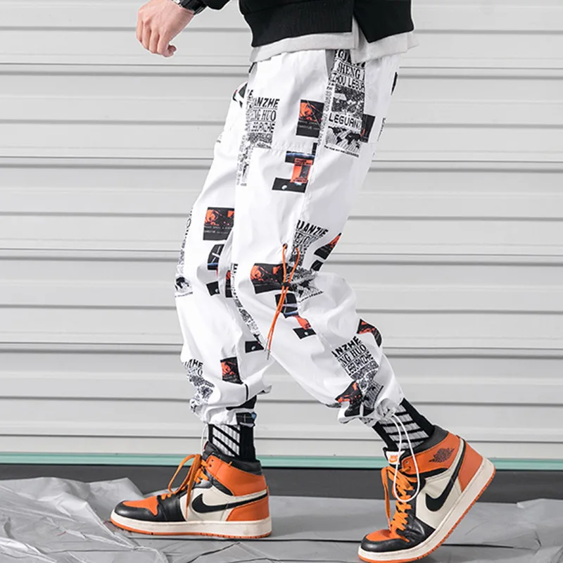 Мужские брюки с принтом FAVOCENT повседневные свободные до щиколотки из полиэстера