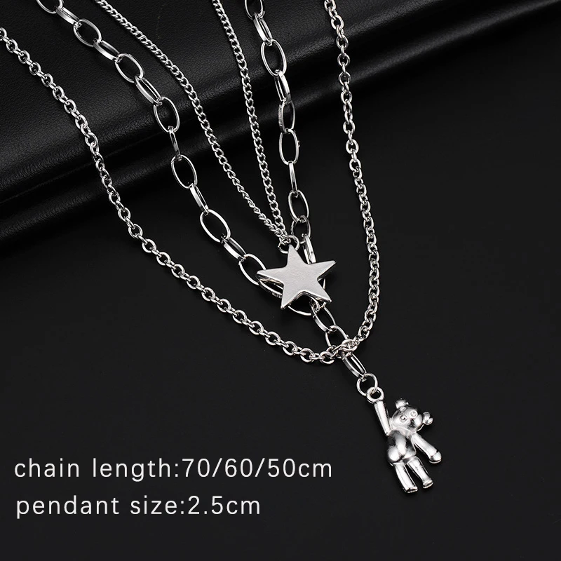 Ожерелье-цепочка многослойное с подвеской в виде шара | Украшения и аксессуары