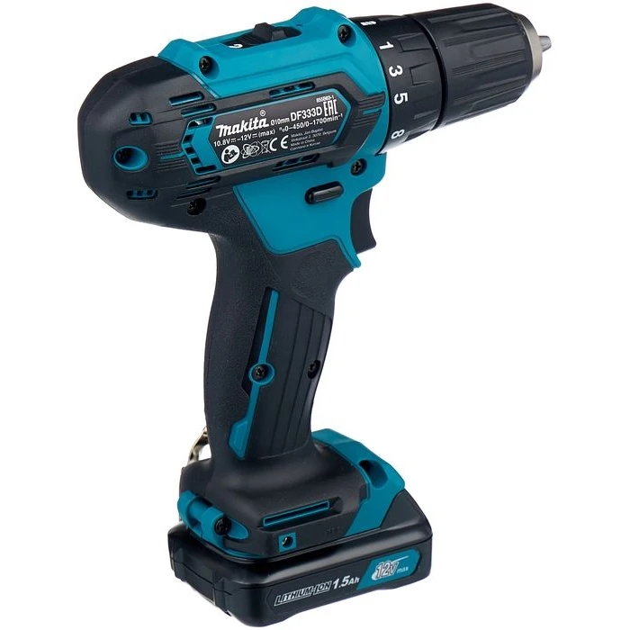 Дрель-шуруповерт MAKITA DF333DWYE + набор бит D-30651-12 1.5Ач с двумя аккумуляторами [df333dwye promo]