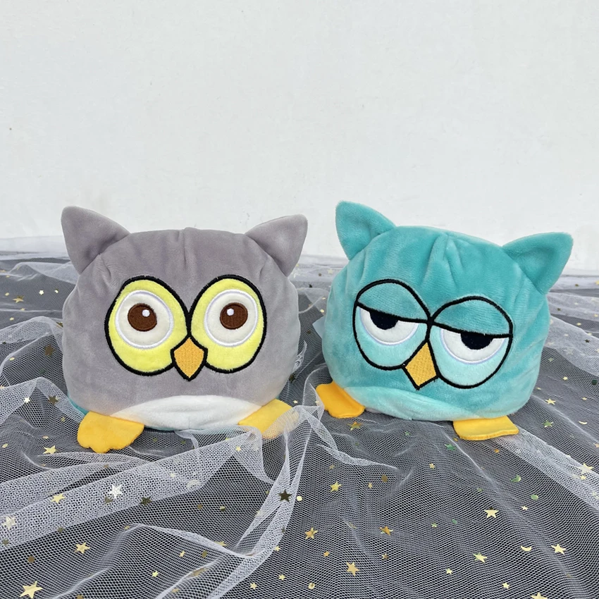 Милый двухсторонний кролик пулпо плюшевые игрушки настроение Сова эмоции кошка