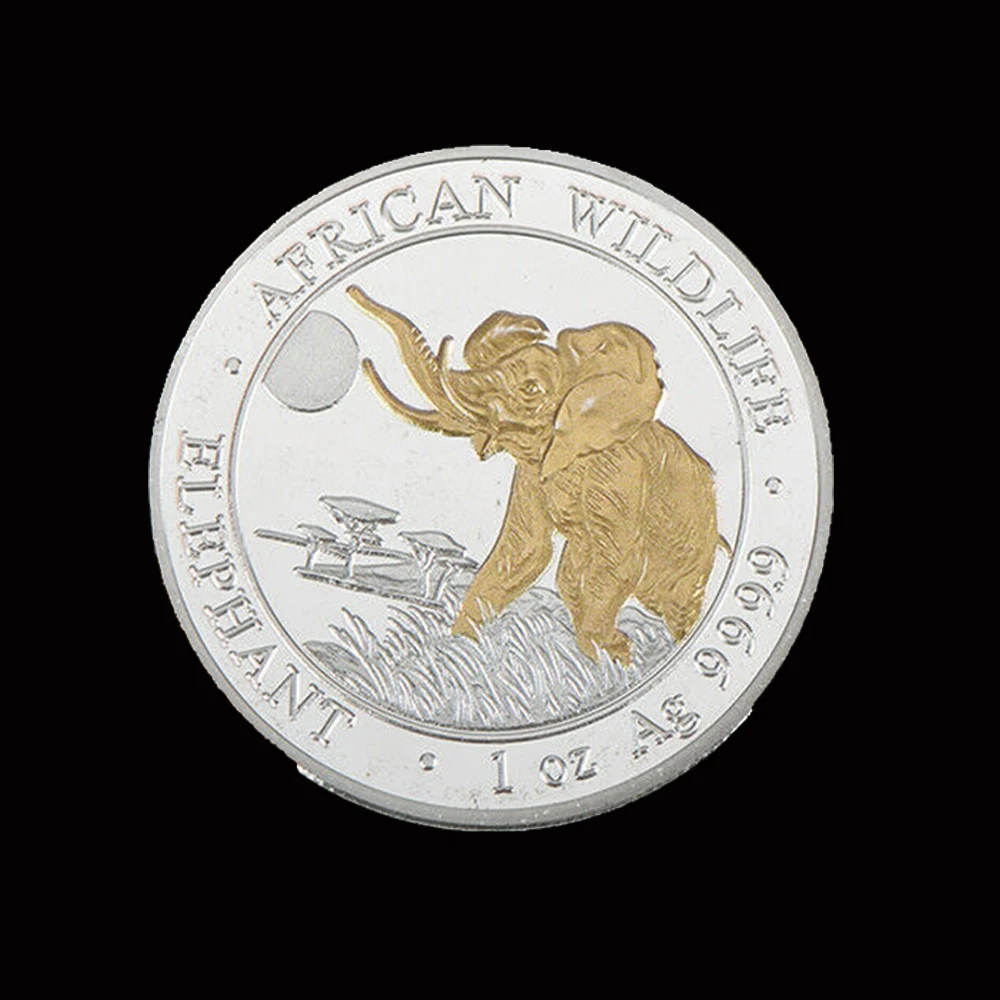 2016 Серебряная монета со слоном 1 унция Сомалийской Республики для защиты