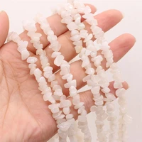 40cm natural irregular white jades rock freeform chips gravel beads for jewelry making diy bracelet necklace size 3x5 4x6mm