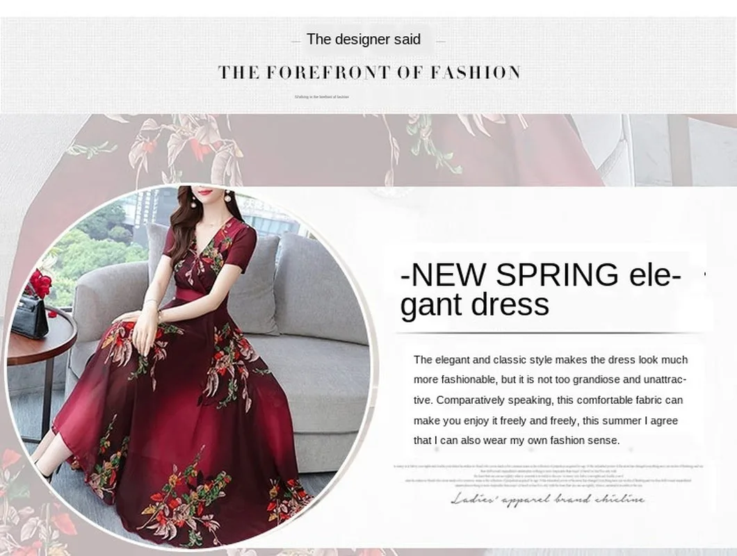 Женское шифоновое платье в богемном стиле длинное с v-образным вырезом и