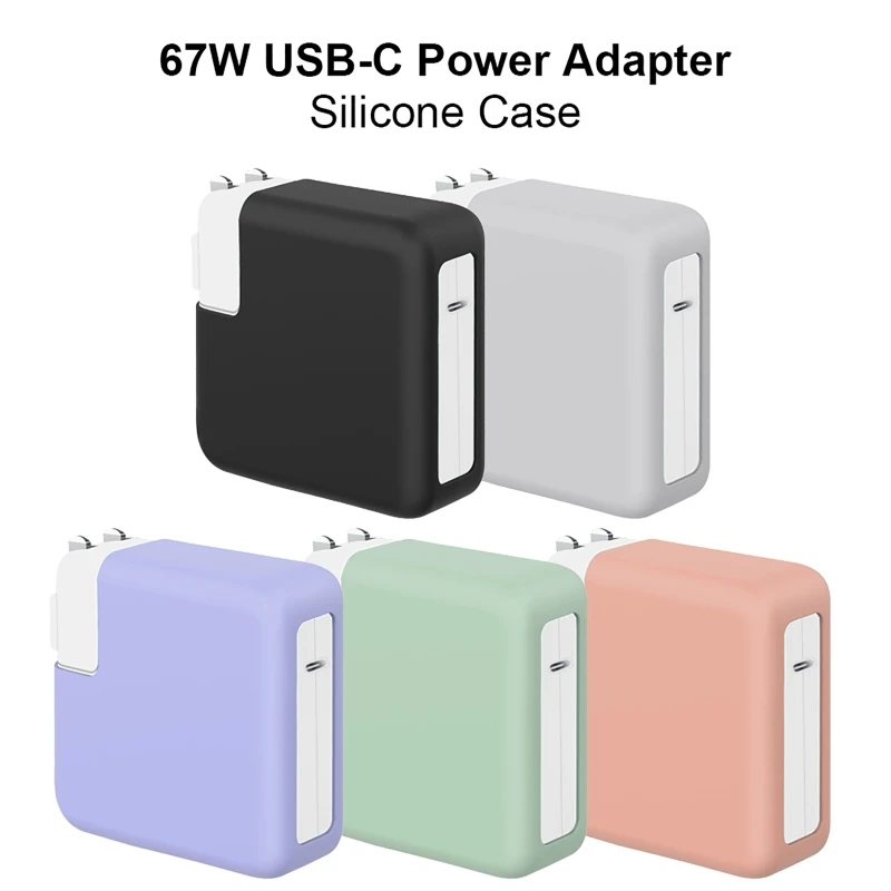 1 Pc for MacBook Silicone Power Adapter Cover Case Soft Silicone for Apple MacBook Pro 67W Charger Covers Anti-shock