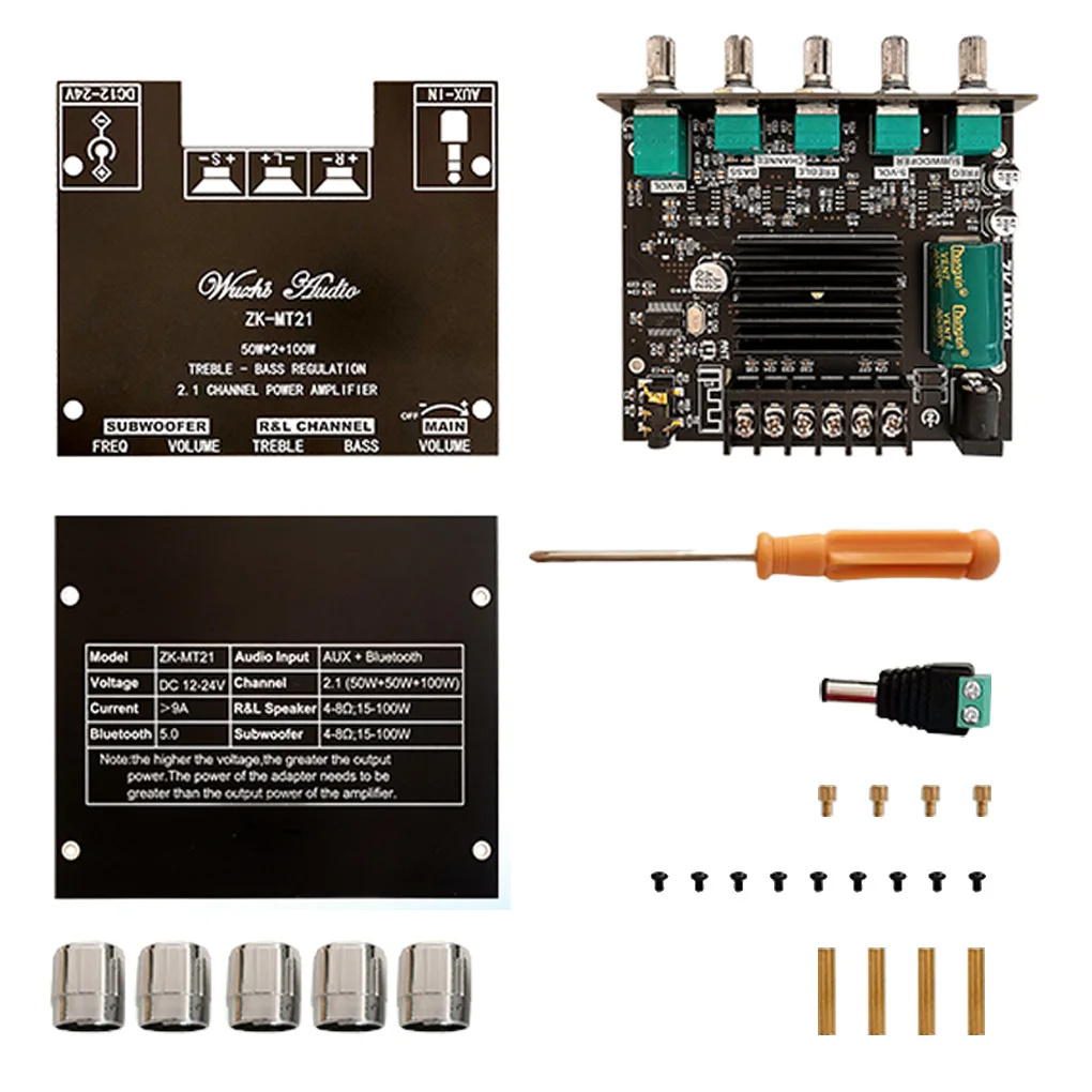 ZK-MT21 TPA3116 2 1 канальный Bluetooth 5 0 панель усилителя сабвуфера 50 Вт x2 + 100 Мощный аудио