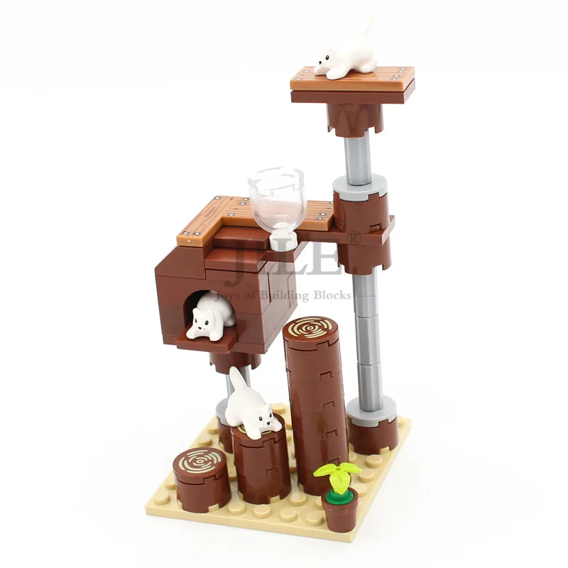 Конструктор MOC для домашних животных рама скалолазания дерево дом модель сделай