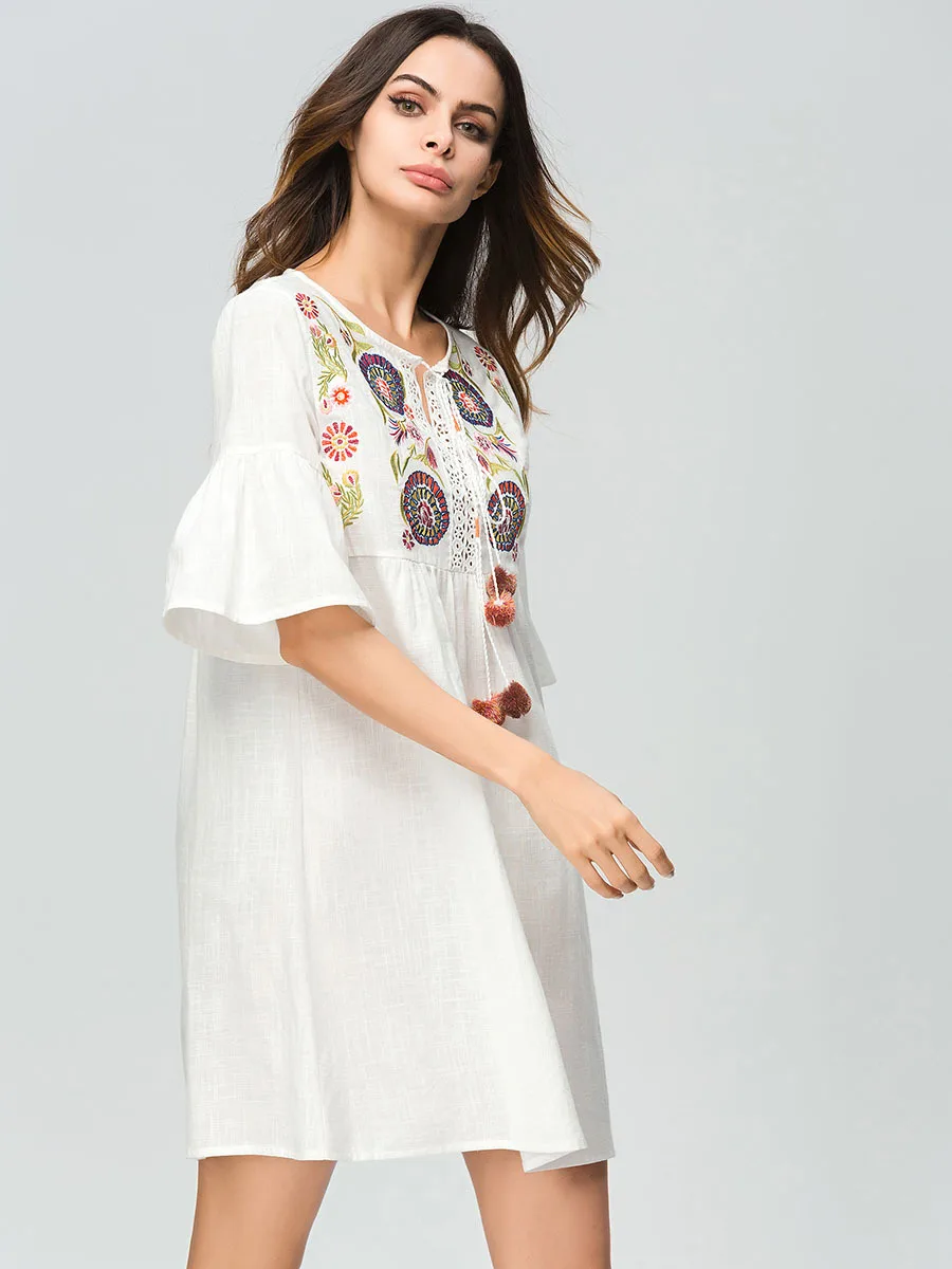 Женское марокканское платье-Кафтан Abaya простое платье из хлопка и льна с вышивкой